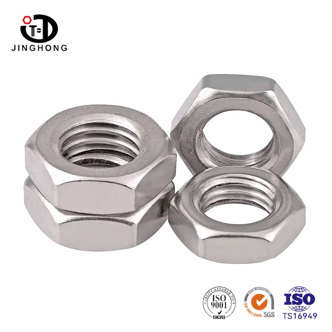 304 tuercas delgadas hexágono de acero inoxidable
