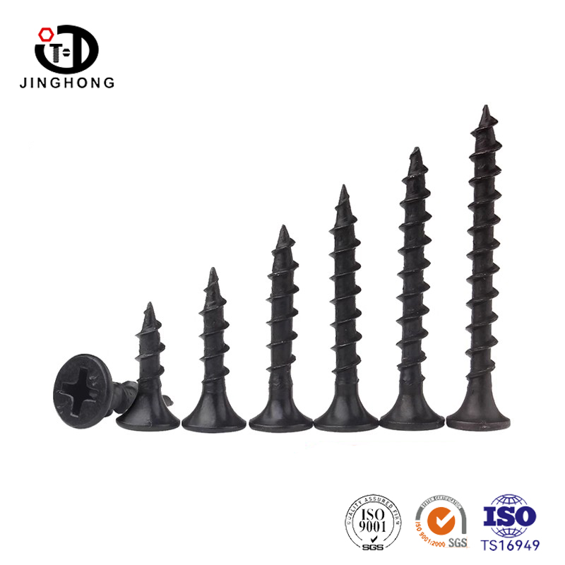 Tornillos de cabeza avellanada negros para placas de yeso