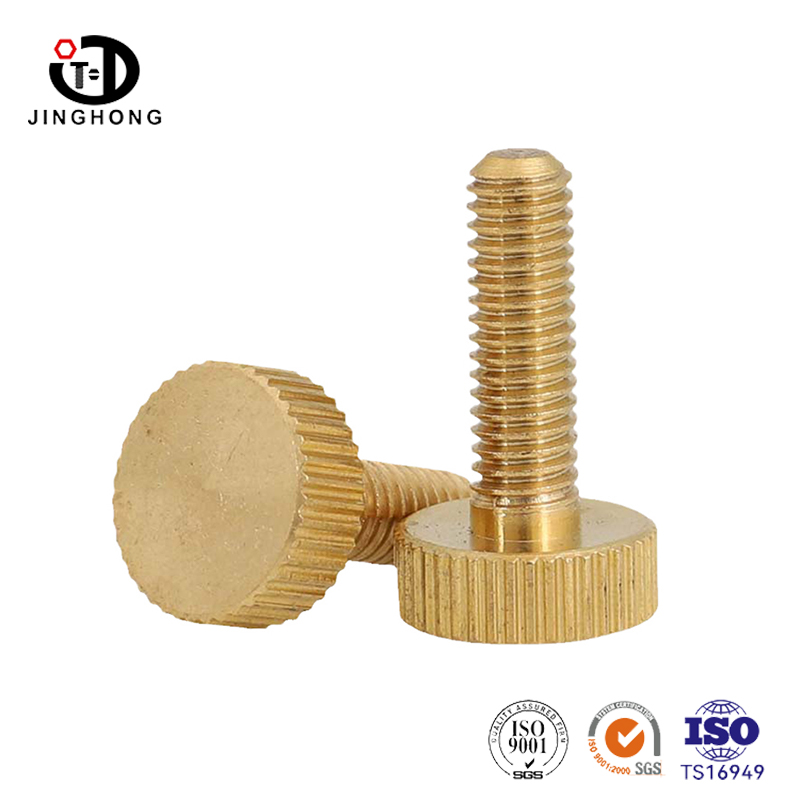 Tornillo de pulgar de la cabeza plana con manchas de latón