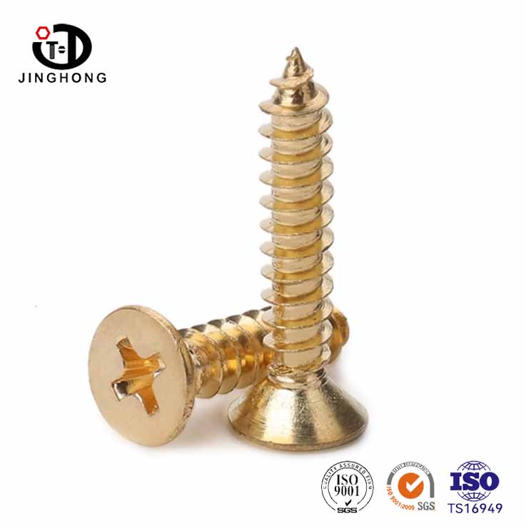 Tornillo de madera de cabeza plana Phillips de latón