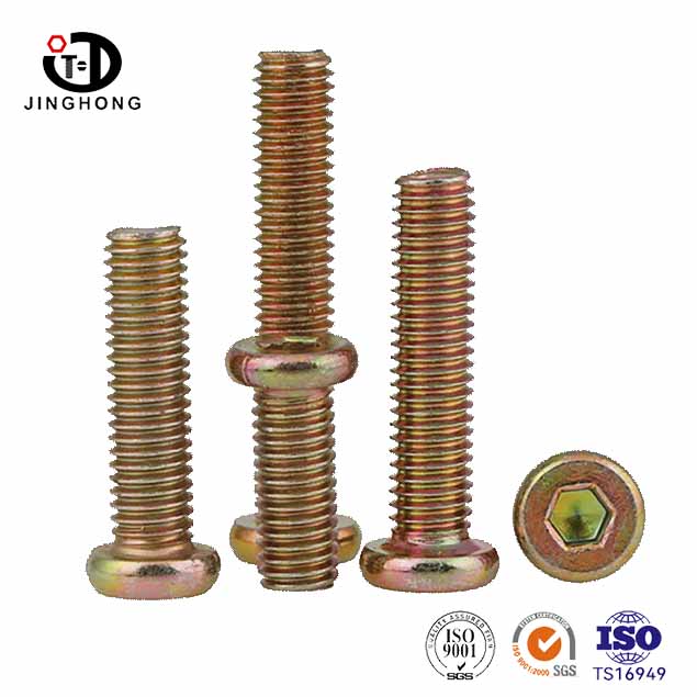 Muebles de cabeza plana de acero hexagonante con tornillos de madera