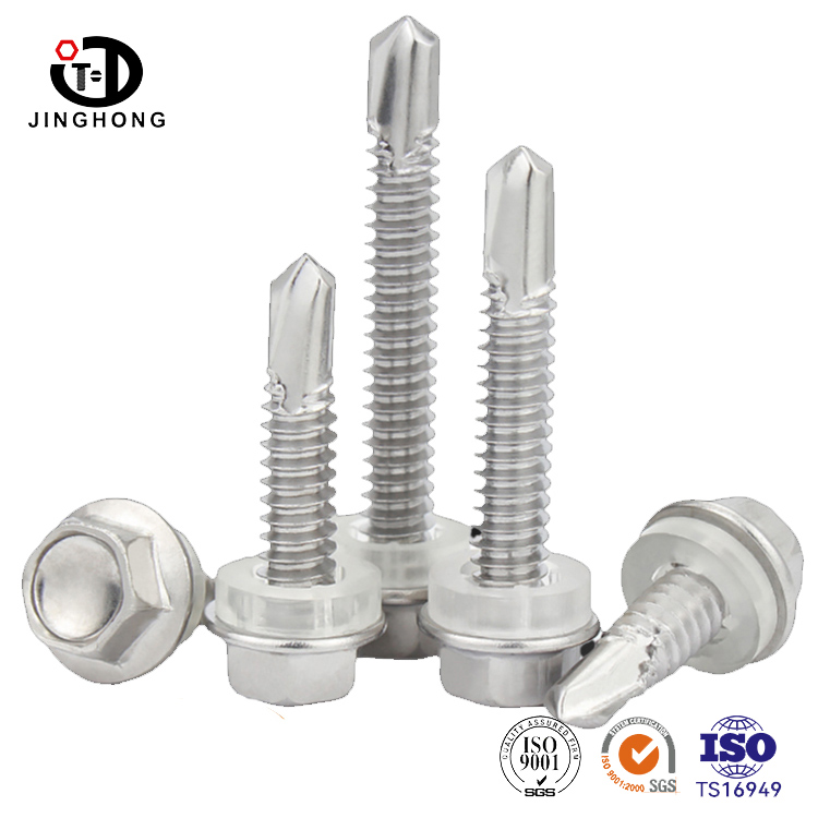 Tornillos para techos de metal con brida hexadecimal