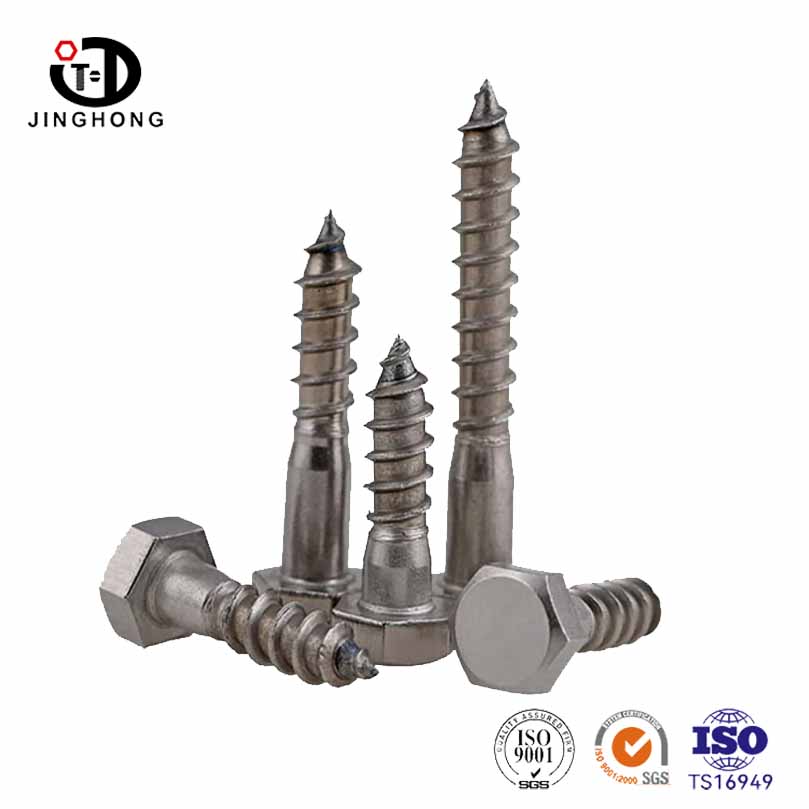 Tornillo de perno de madera hexagonal de servicio pesado.