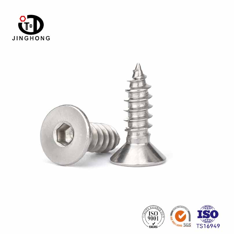 Tornillo de auto -palo de tornillo de tornillo para hexadecería de cabeza plana de acero inoxidable