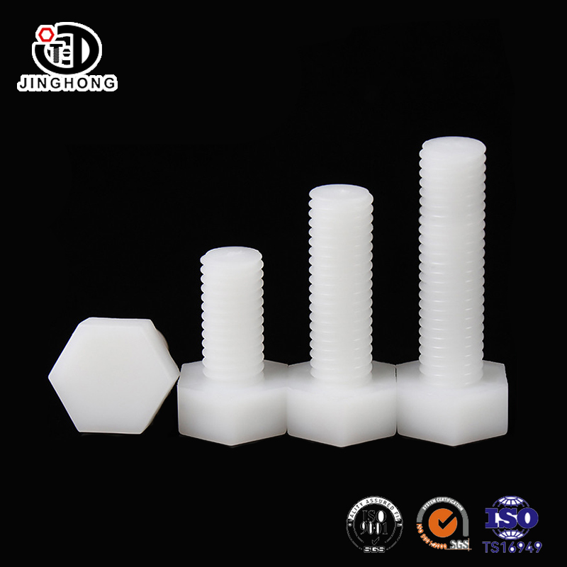 Tornillo de cabeza hexadecimal de nylon blanco