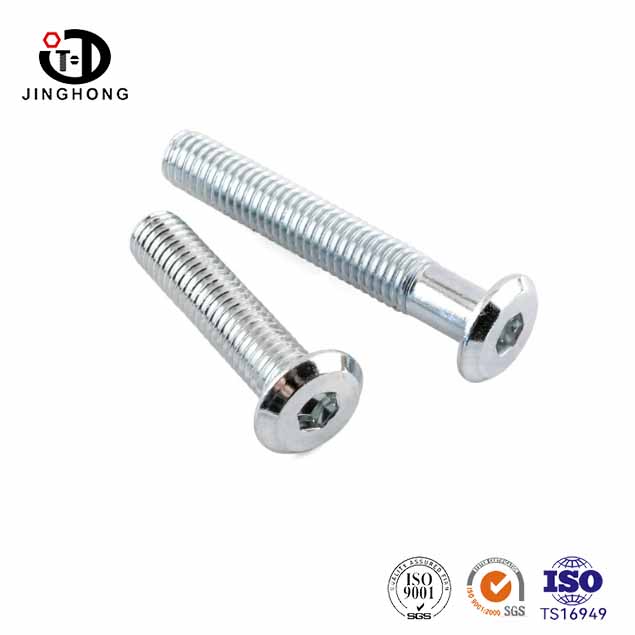 Perno de muebles de cabeza plana hexágono chapada en zinc